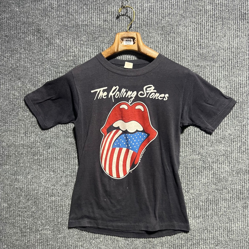 Vintage Rolling Stones T Shirt Mens Small Black 1981 North American Tour Band T